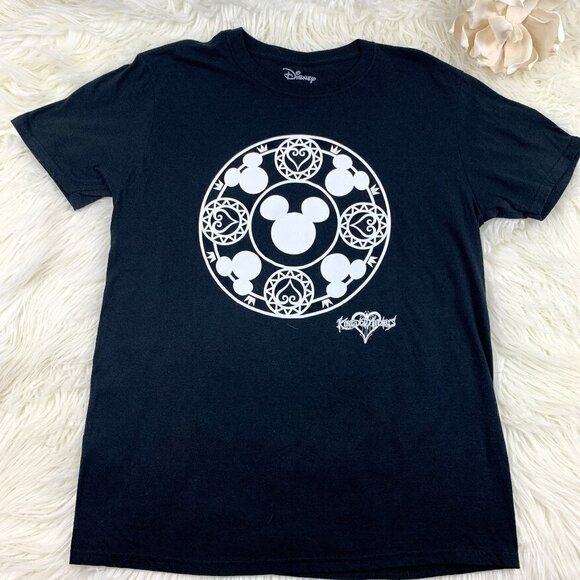 Disney Kingdom Hearts Logo/Graphic Short Sleeve T-Shirt Women's Size Large - Picture 1 of 6